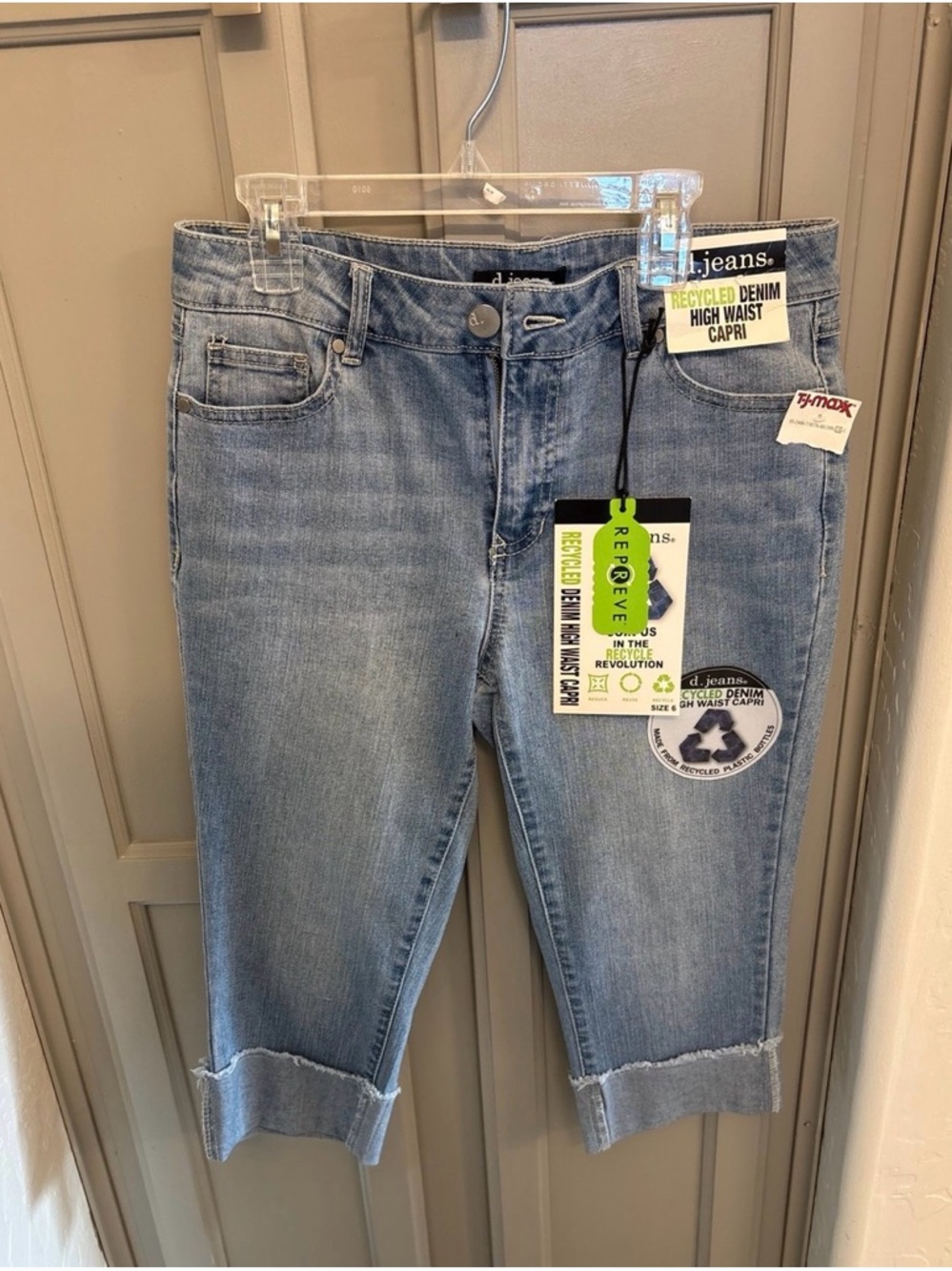 d. jeans Light Blue Cropped High-Waist Capris